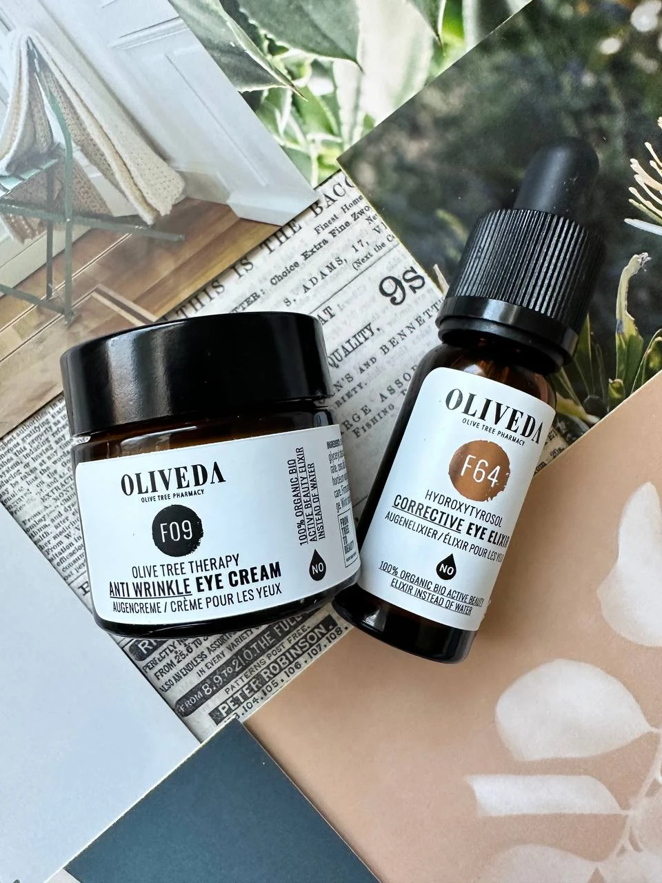 Oliveda skincare product editorial still life